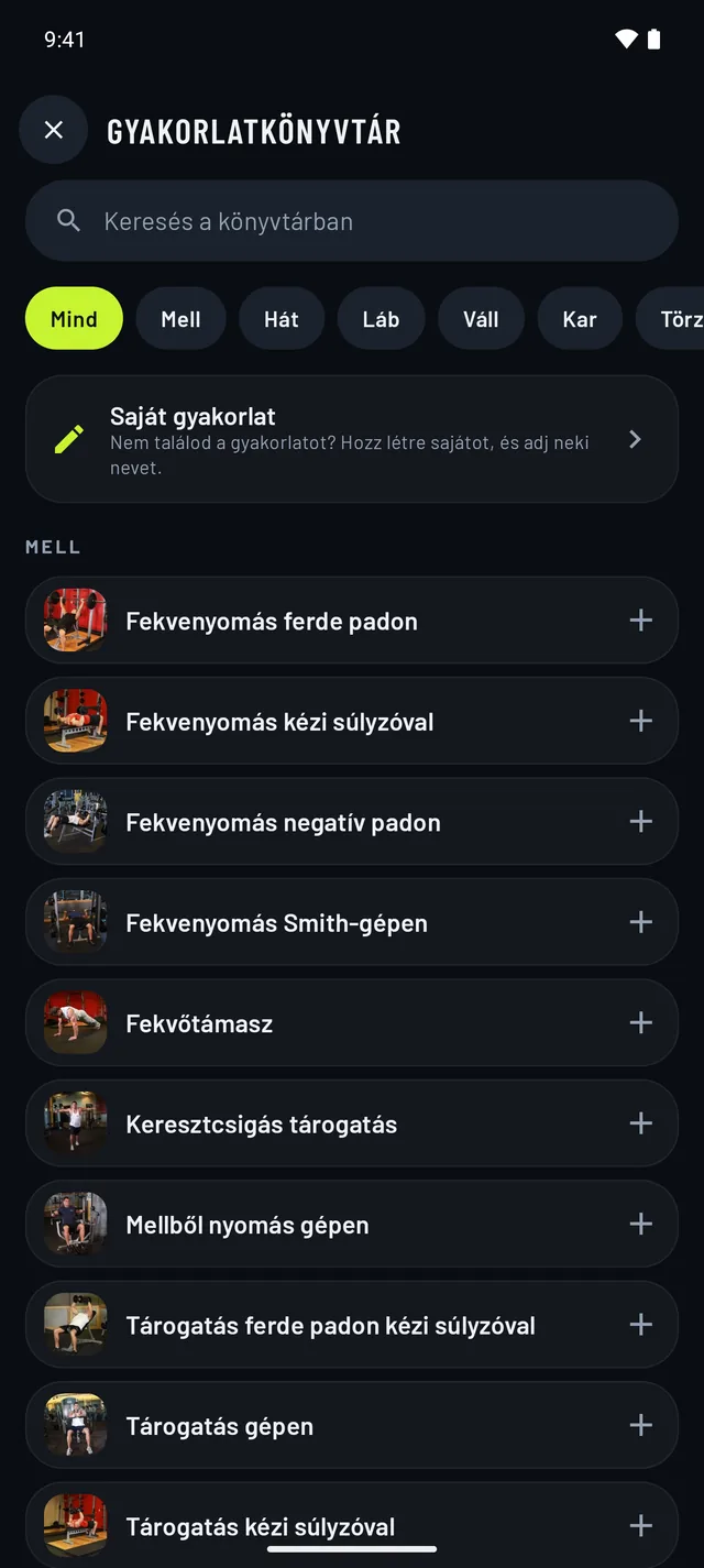 Válaszd ki a gyakorlataidat